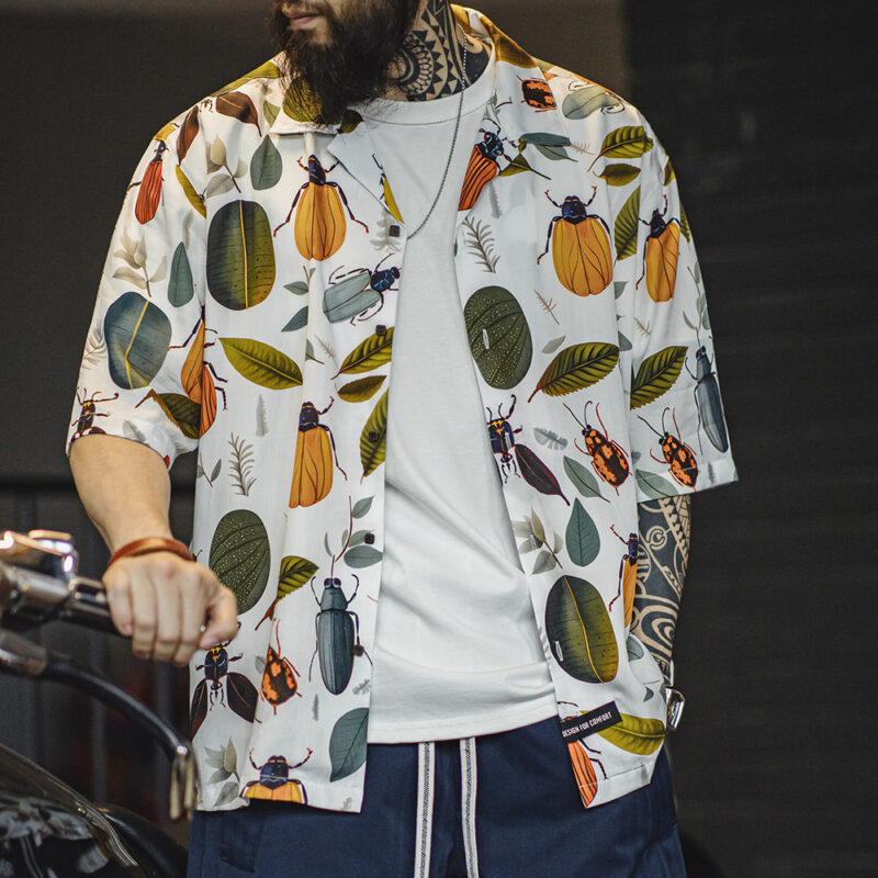 Retro Rainforest Hawaiian Shirt – Men's Summer Cuban Collar Lyocell Shir - Image 3