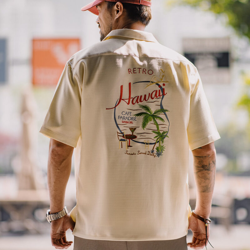 Hawaiian-inspired embroidered shirt for men - Image 6