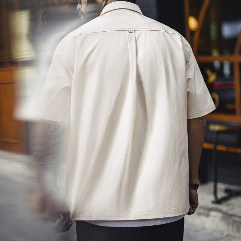 Men's Vintage Inkjet Print Cuban Collar Shirt - Image 6