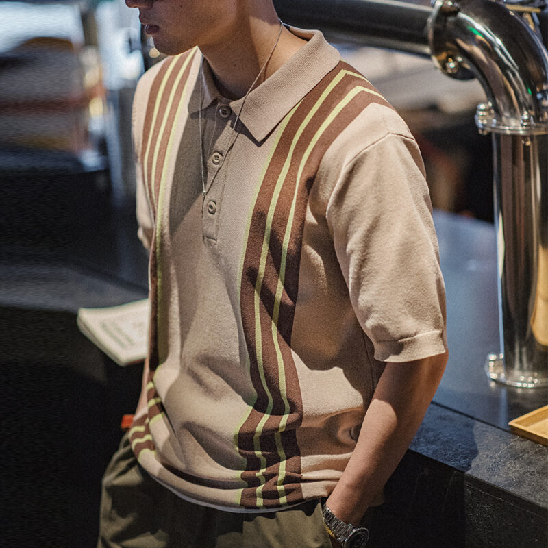 Men’s Vintage Knit Polo Shirt - Image 6