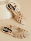 Chic Summer Slingback Flats – Woven Open Toe Sandals for Women