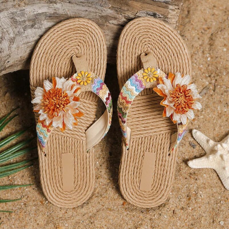 Women's Sunflower Soft Sole Anti-Slip Flat Flip Flops - Image 5