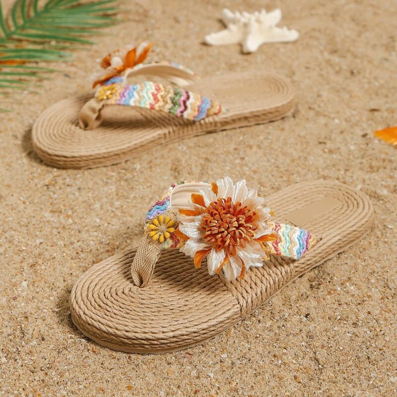 Women's Sunflower Soft Sole Anti-Slip Flat Flip Flops - Image 4