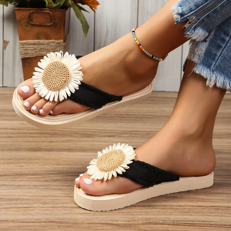 Women's Sunflower Flat Flip-Flops - Image 6