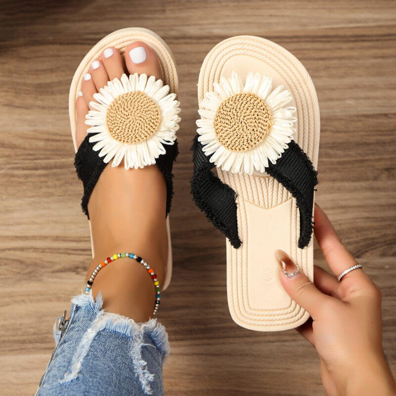 Women's Sunflower Flat Flip-Flops - Image 2