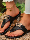 Women’s Fashion Metal Decor Flip Flops