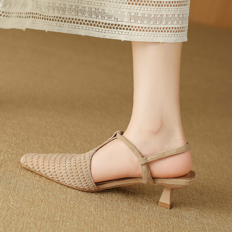 Elegant Suede Slingback Heels – Pointed Toe Party & Office Sandals - Image 4