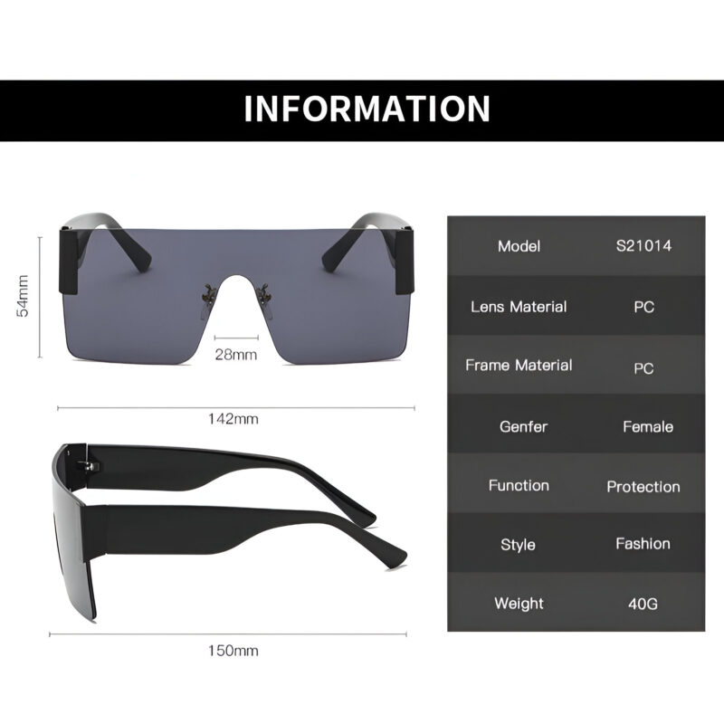 Retro Square Rimless Sunglasses for Women - Image 6