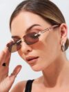 Vintage Rimless Rectangle Sunglasses for Women
