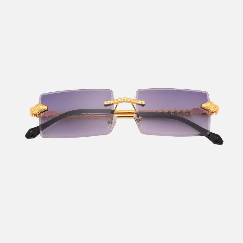 Fashion Rimless Rectangular Sunglasses for Women & Men - UV400 Protection - Image 3