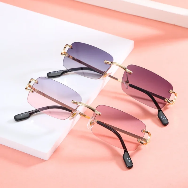 Luxury Mirror Square Frame Sunglasses for Women and Men - UV400 Protection - Image 2