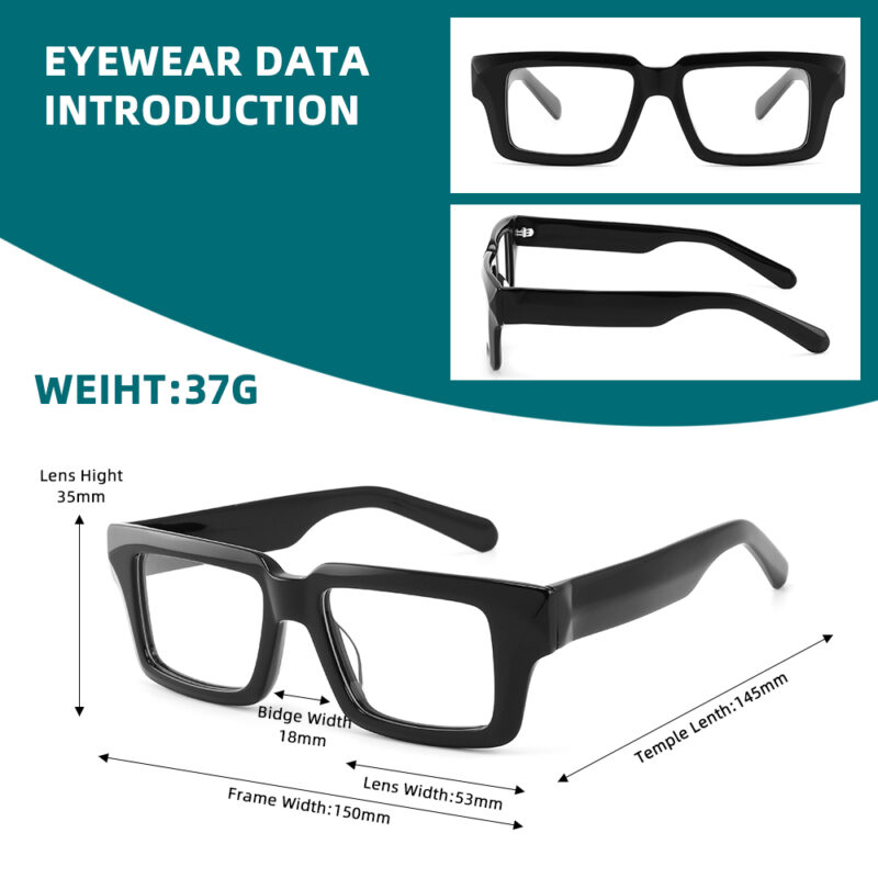 Vintage Square Acetate Eyeglass Frames for Women - Image 6