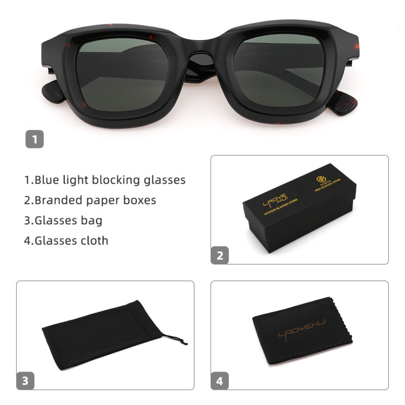 Men’s Vintage Polarized Sunglasses – UV400 Retro Chunky Acetate Eyewear - Image 5