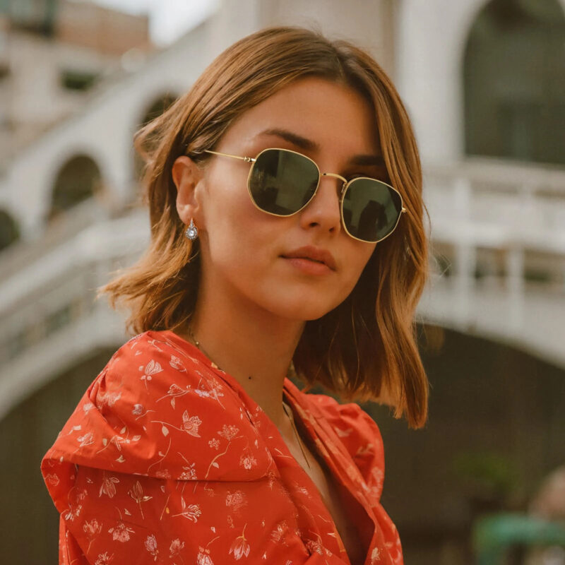 Polarized Hexagonal Metal Sunglasses - Image 3