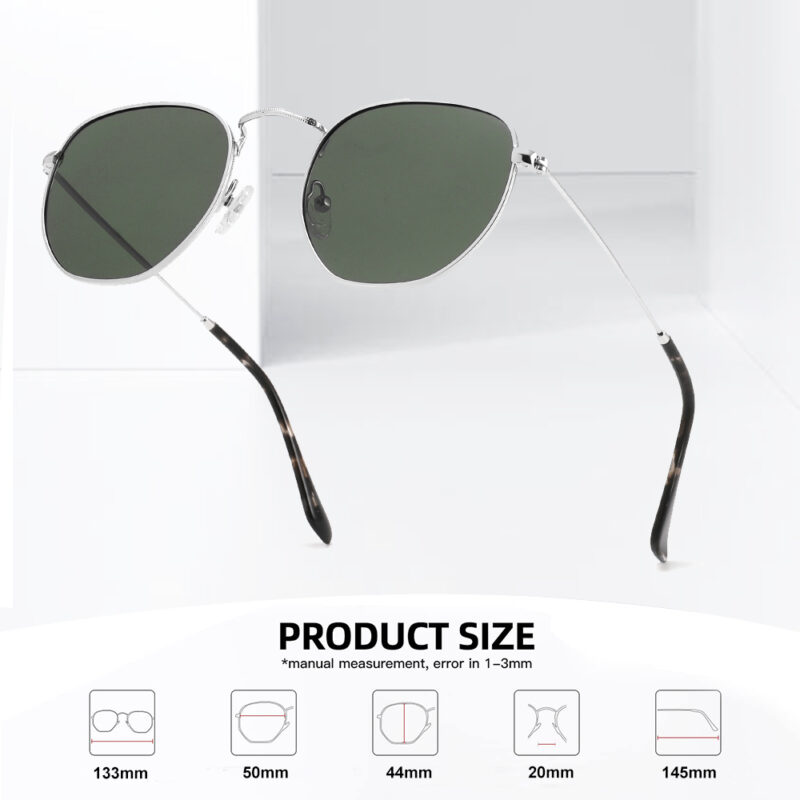 Polarized Hexagonal Metal Sunglasses - Image 7