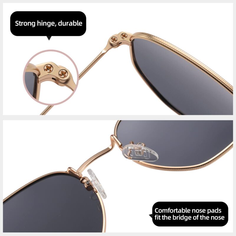 Polarized Hexagonal Metal Sunglasses - Image 5