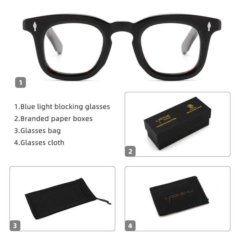 Men’s Chunky Square Fashion Eyeglasses - Image 5