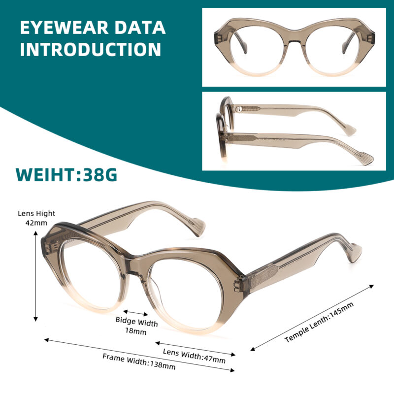 Vintage Cat Eye Acetate Glasses Frame for Women - Image 4