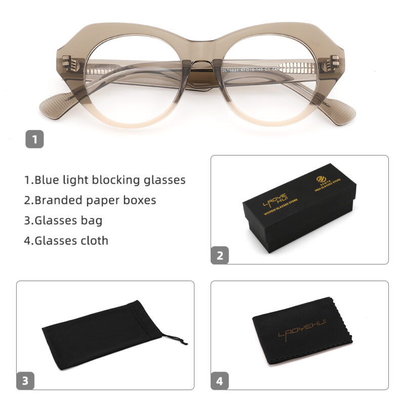 Vintage Cat Eye Acetate Glasses Frame for Women - Image 5