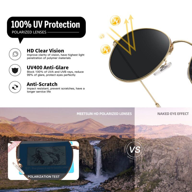Vintage Round Polarized Sunglasses - Image 3