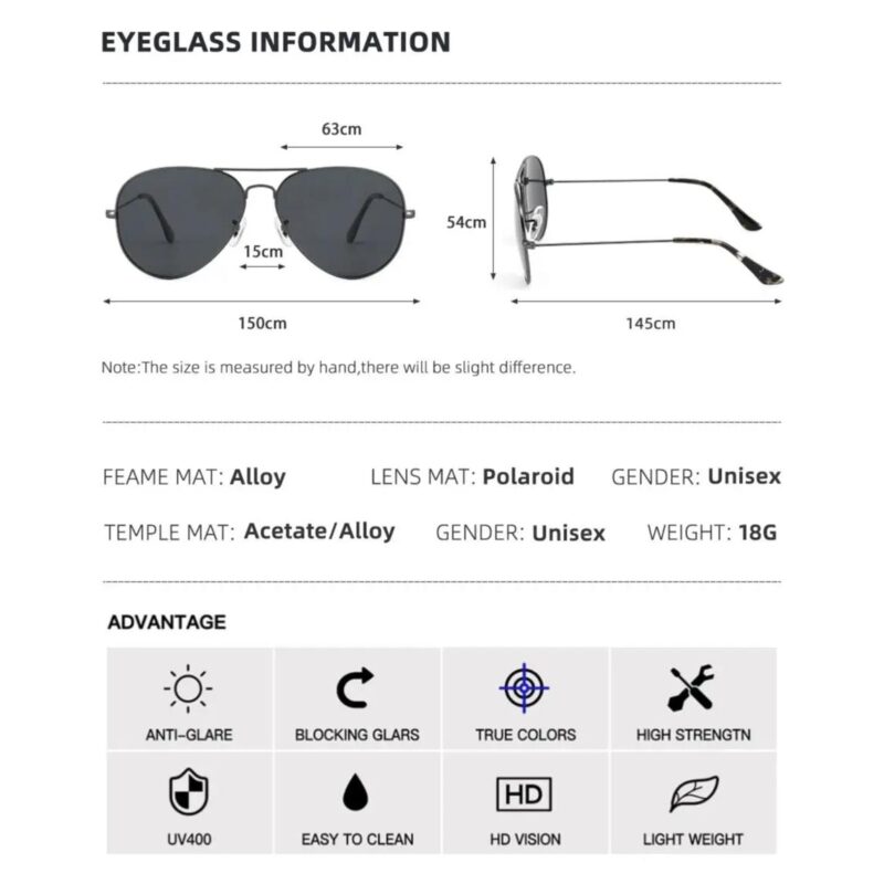 Classic Oversized Polarized Aviator Sunglasses for Women and Men - Image 6