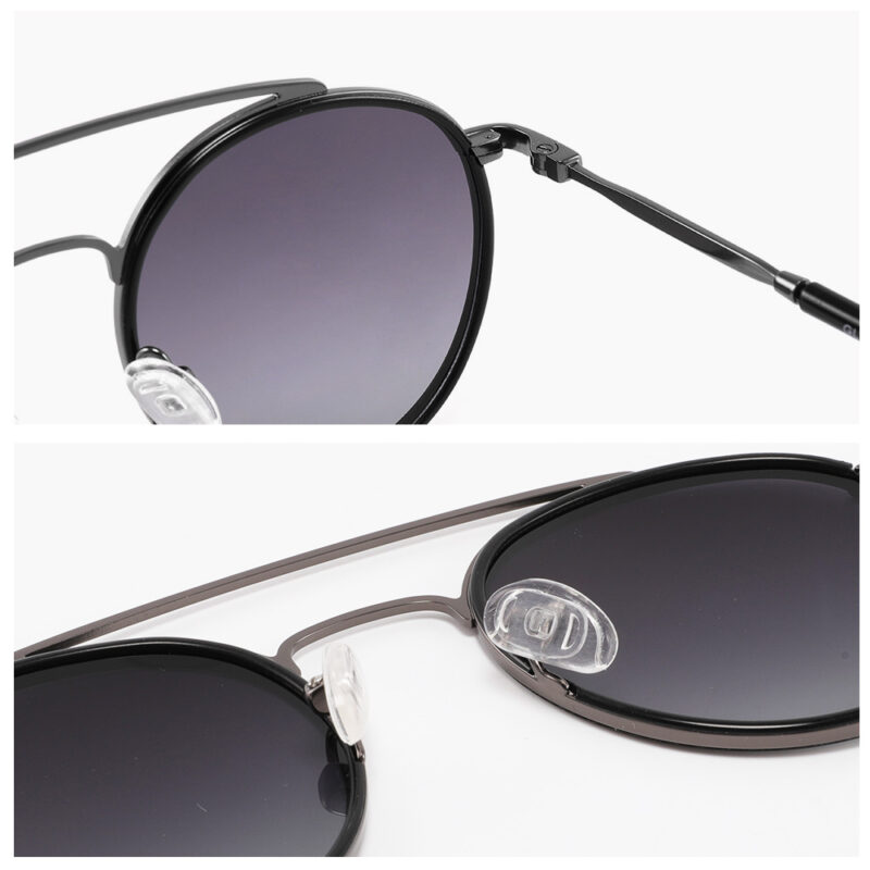 Classic Round Double Bridge Polarized Retro Sunglasses for Men & Women - Image 3