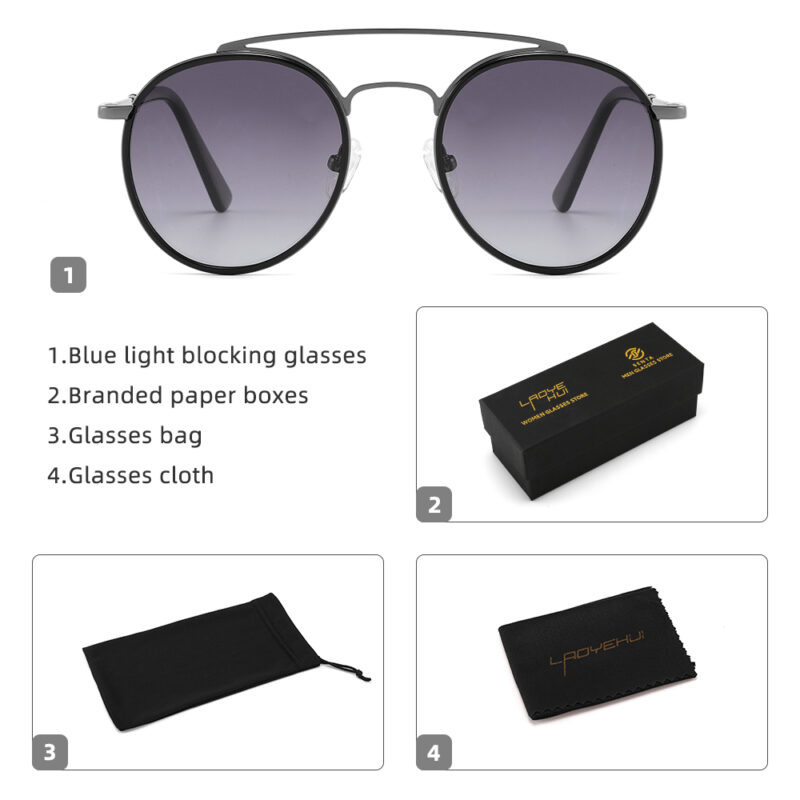 Classic Round Double Bridge Polarized Retro Sunglasses for Men & Women - Image 4