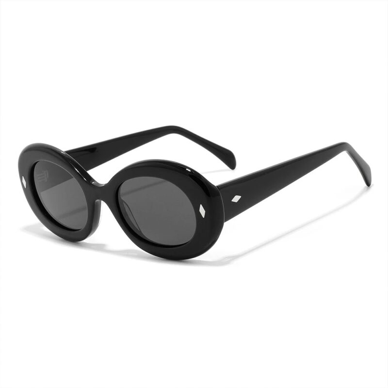 Oval Retro Acetate Eyeglass Frame Unisex Y2K Vintage Sunglasses Look