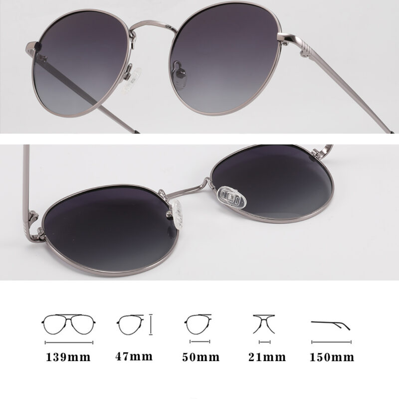 Luxury Vintage Polarized Round Sunglasses UV400 Unisex Small Frame - Image 6