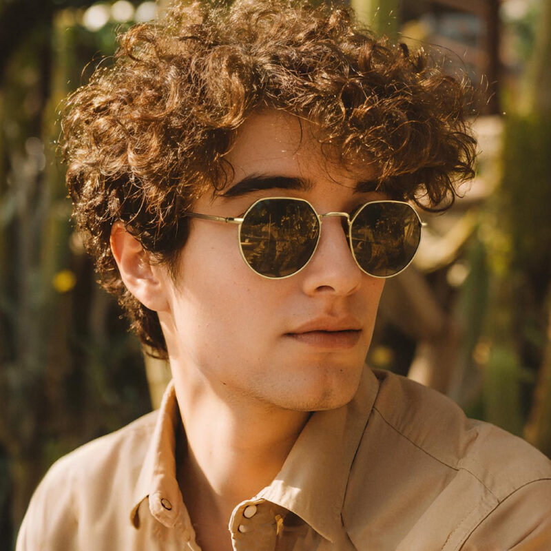 Retro Polarized Hexagon Sunglasses for Men