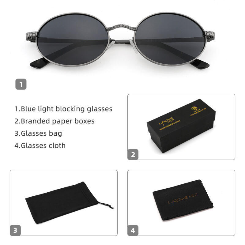 Retro Oval Polarized Sunglasses – 90s Vintage Metal Frame Unisex Shades - Image 5