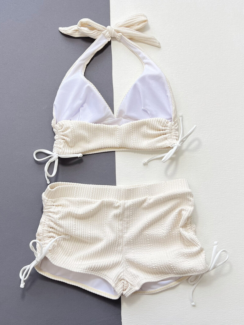 Sexy High Waist Halter Bikini Set Push Up Backless Swimsuit for Women - Image 5