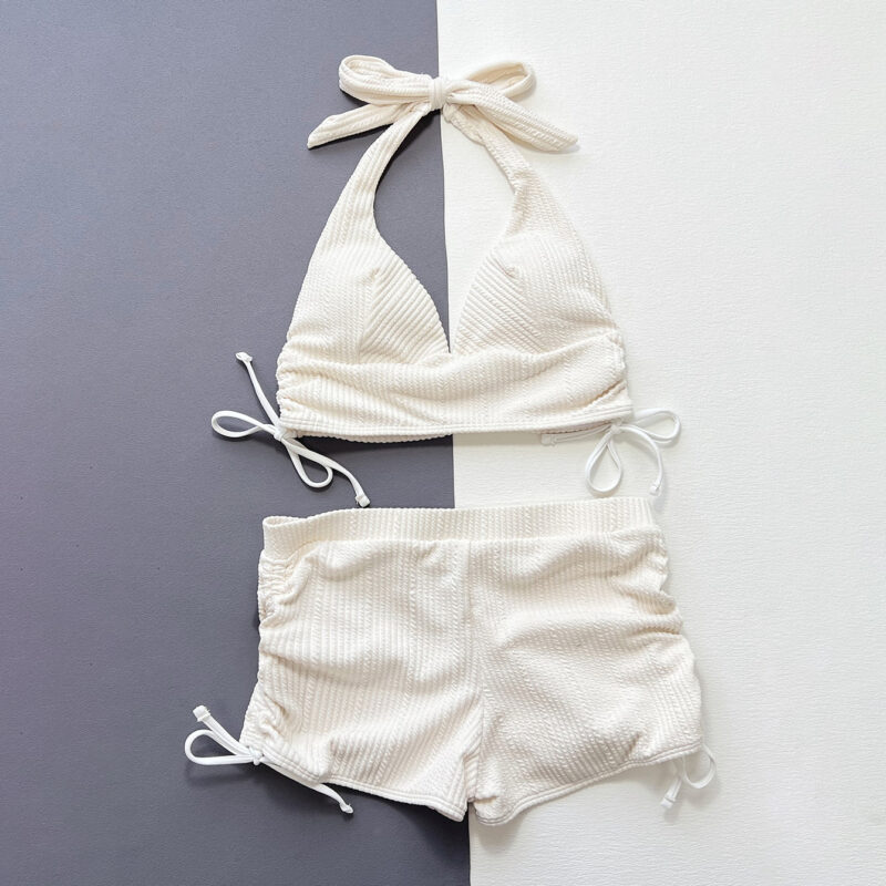 Sexy High Waist Halter Bikini Set Push Up Backless Swimsuit for Women