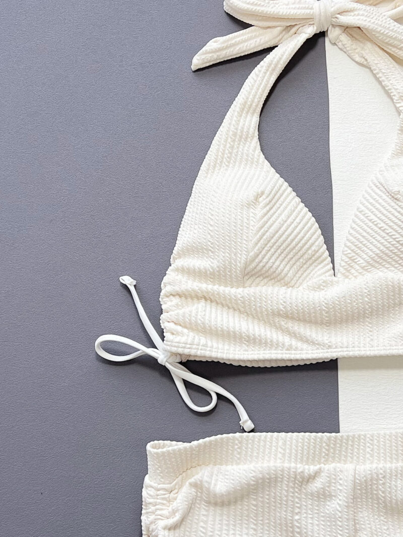 Sexy High Waist Halter Bikini Set Push Up Backless Swimsuit for Women - Image 6