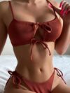 Sexy Two-Piece Push-Up Bikini Set – Backless Low Waist Swimwear