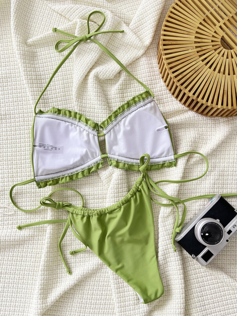 Sexy Push-Up Halter Bikini Set with Mini Thong - Image 5