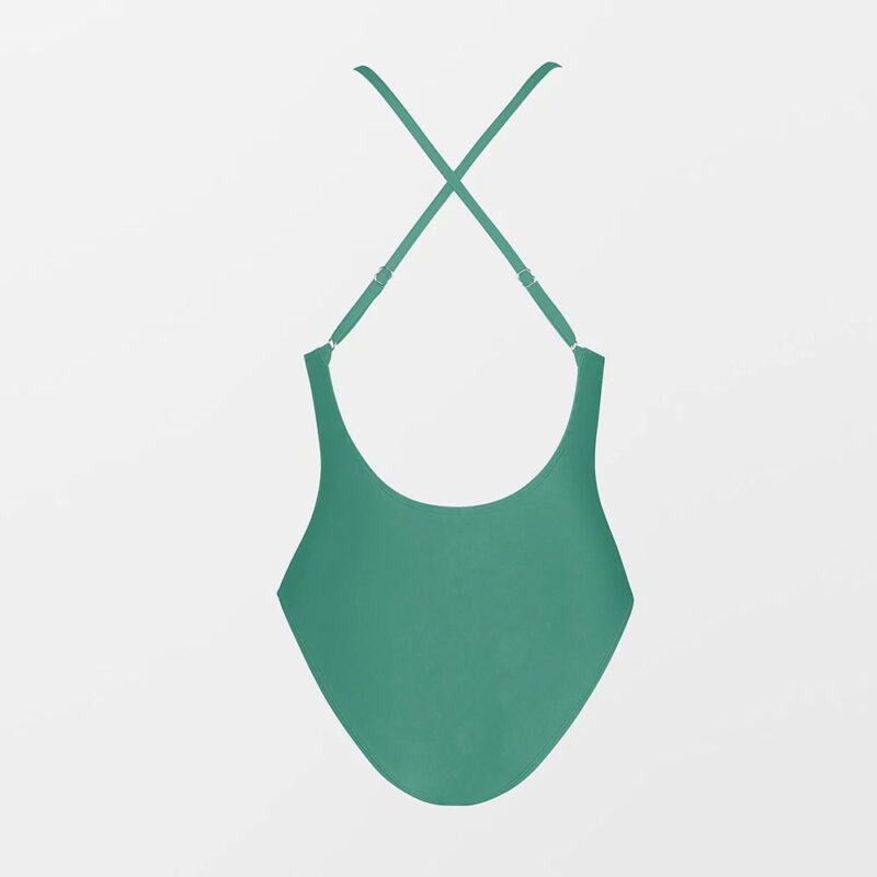 V-Wire Plunge One-Piece Swimsuit with Crisscross Back for Women - Image 6