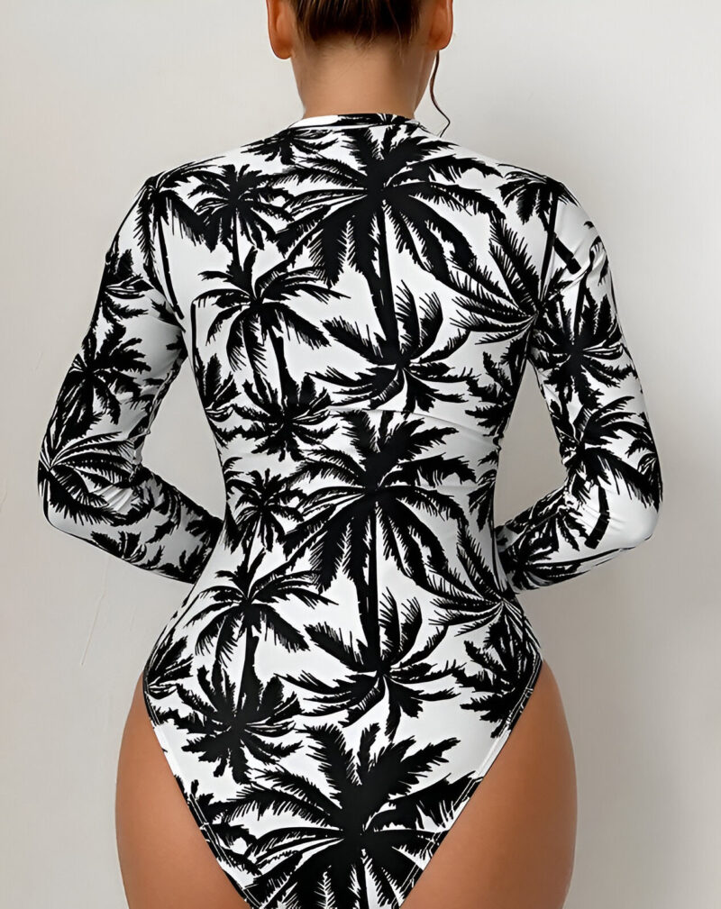 High Waist Cotton Blend Printed Swimsuit – One Piece Beachwear for Women - Image 3