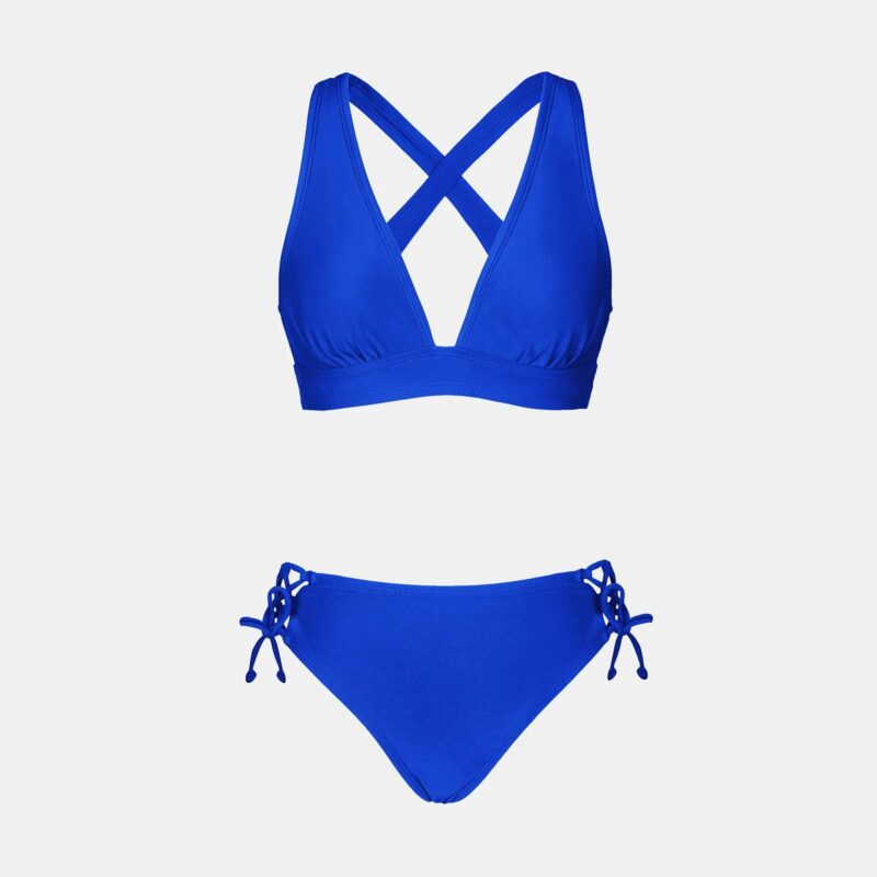 Sexy Black Lace-Up Mid-Waist Triangle Bikini Set for Women – 2 Piece Swimsuit - Image 10