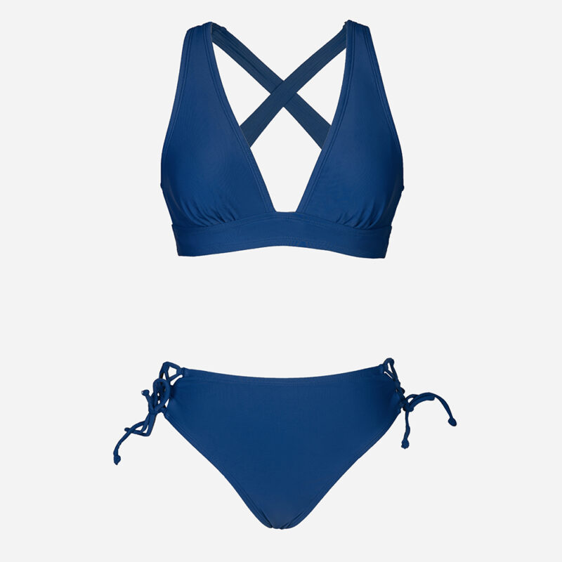 Sexy Black Lace-Up Mid-Waist Triangle Bikini Set for Women – 2 Piece Swimsuit - Image 8