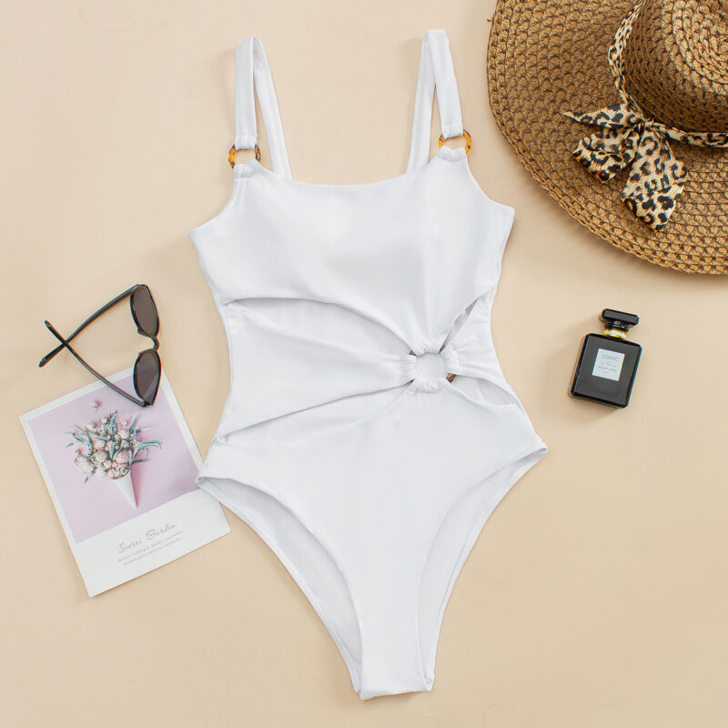 Sexy Solid One-Piece Bikini Set - Image 2