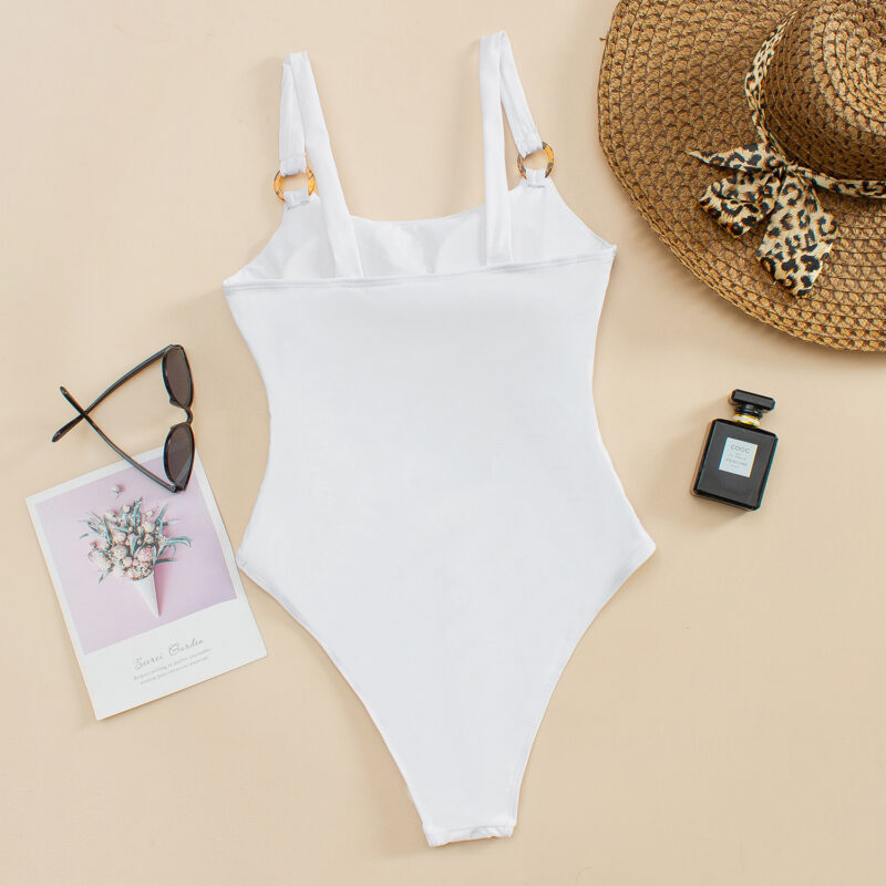 Sexy Solid One-Piece Bikini Set - Image 3