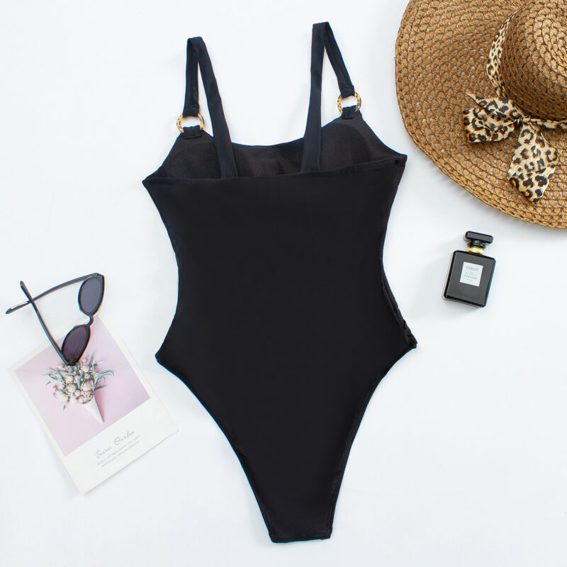 Sexy Solid One-Piece Bikini Set - Image 5