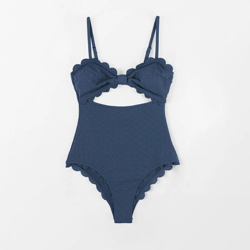Sexy Scalloped Cutout One-Piece Swimsuit for Women - Image 4