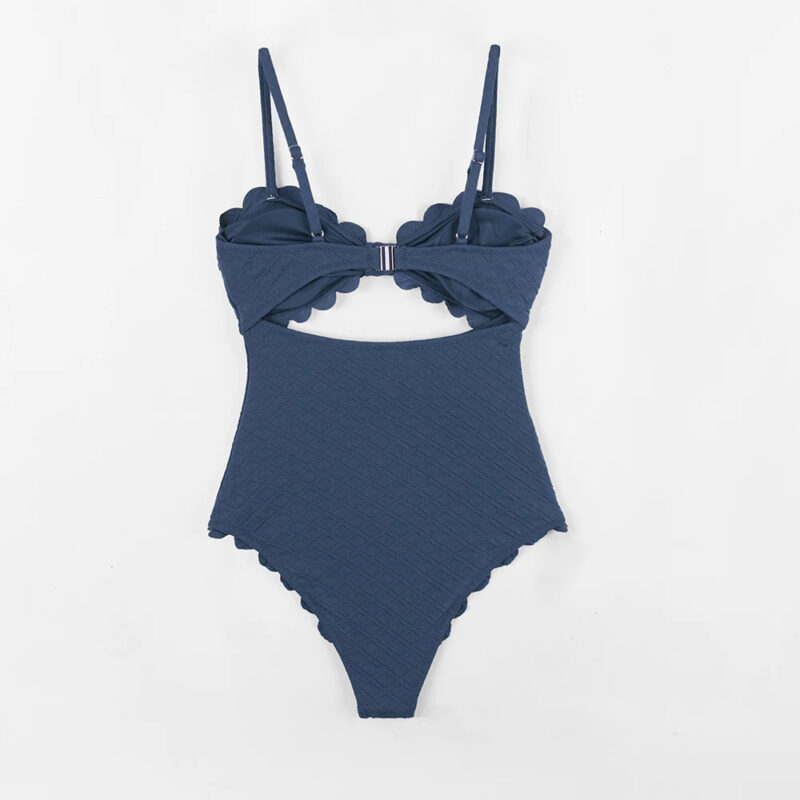 Sexy Scalloped Cutout One-Piece Swimsuit for Women - Image 5