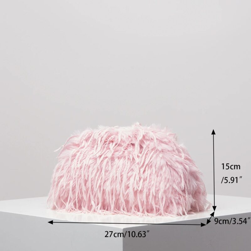 Candy-Colored Plush Y2K Clutch – Soft Kiss Lock Purse for Women - Image 7