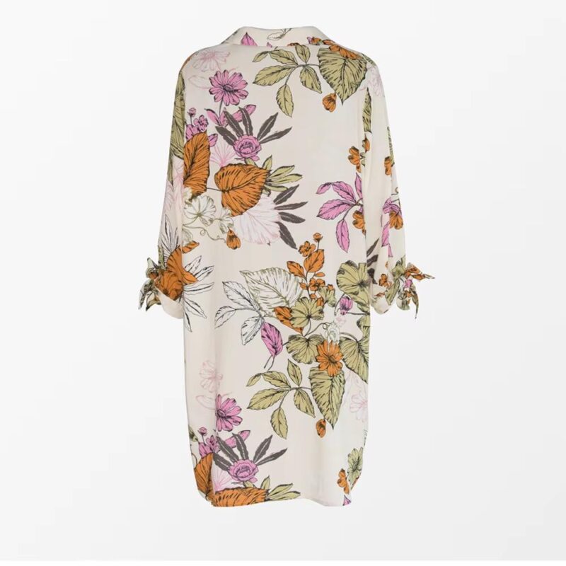 Floral Chiffon Beach Cover Up Shirt Dress - Image 5