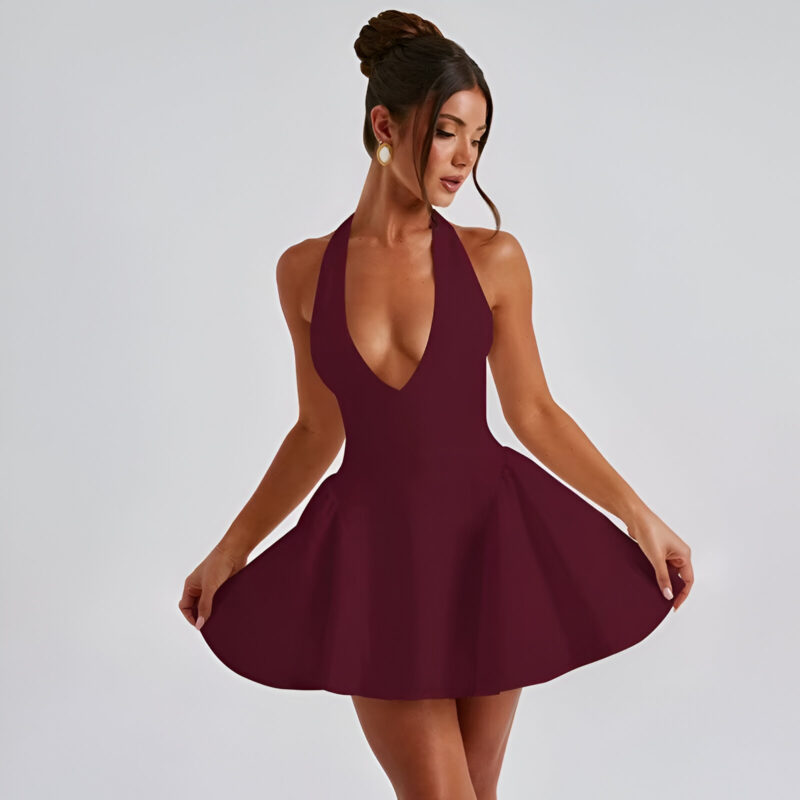 Sexy V-Neck Mini Dress - Image 12
