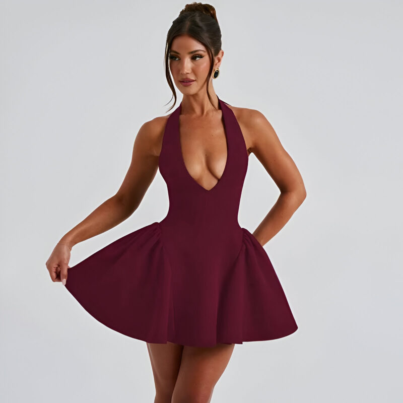 Sexy V-Neck Mini Dress - Image 10