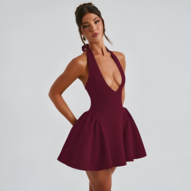 Sexy V-Neck Mini Dress - Image 11